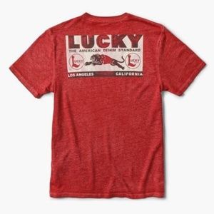 Lucky Brand Men's Panther Sign Tee Large Red